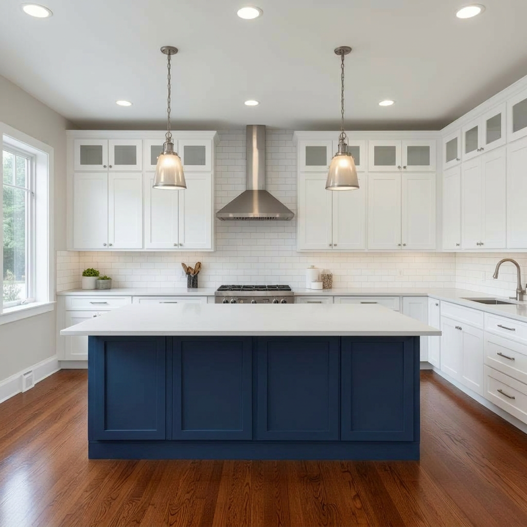 Harbor Two-Tone cabinet style — Two-Tone · Navy Island